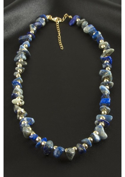 Sodalit Kırık Doğaltaş Kolye