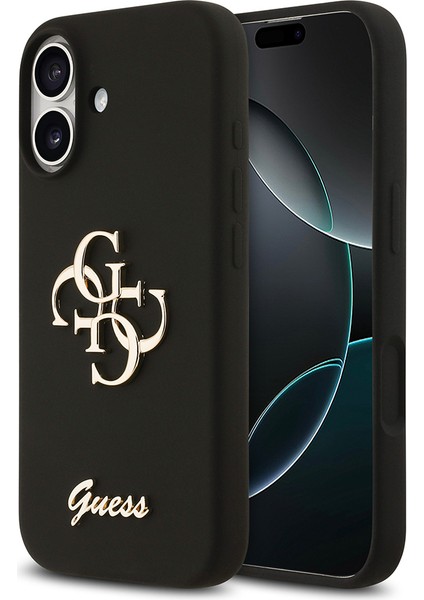 iPhone 17 Uyumlu Kılıf Guess Orjinal Lisanslı Grained Yazı Logolu Kapak Siyah