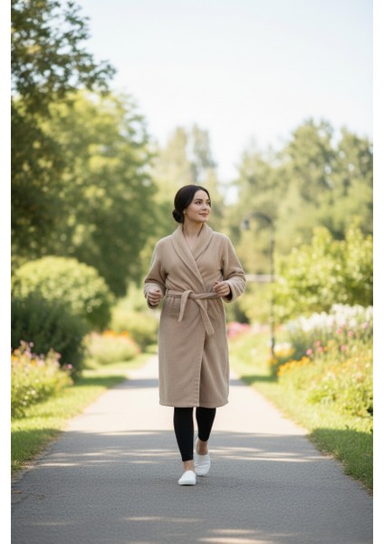 Lumor Şal Yaka Wellsoft Peluş Yumuşak Sabahlık | Bej L/xl modelleri