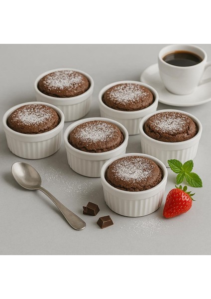 Seramık 6 Lı Beyaz Sufle Kek Kabı fiyatları