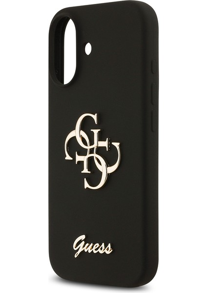 iPhone 17 Uyumlu Kılıf Guess Orjinal Lisanslı Grained Yazı Logolu Kapak Siyah
