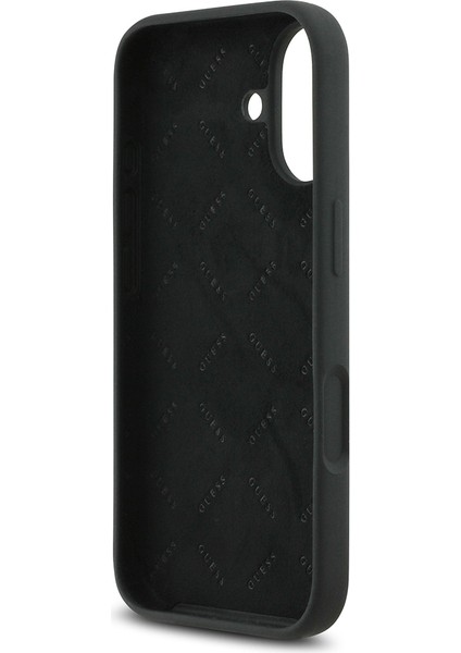 iPhone 17 Uyumlu Kılıf Guess Orjinal Lisanslı Grained Yazı Logolu Kapak Siyah