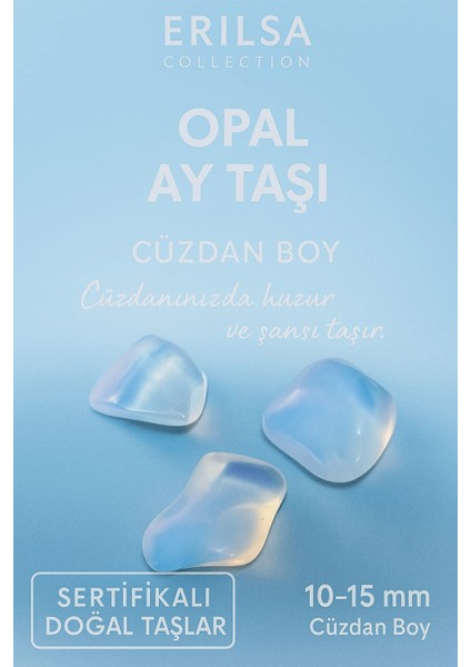 Sertifikalı Opal Ay Taşı Kütle 10-15 mm Cüzdan Boy – Huzur Şans ve Ilham Taşı