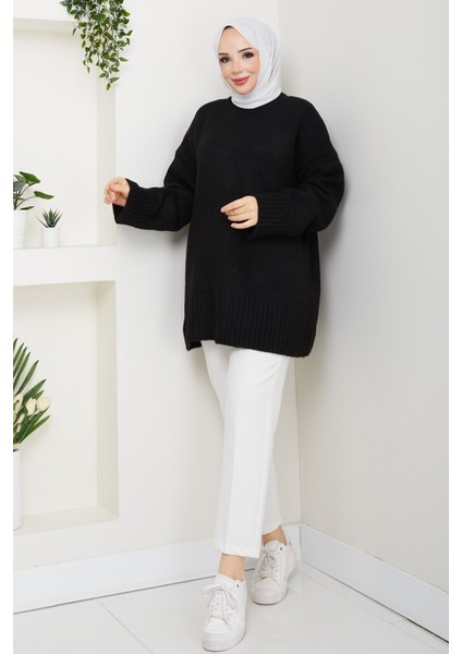 Kadın Bisiklet Yaka Oversize Triko Kazak -PMK485 fiyatları