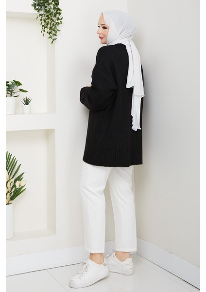 Kadın Bisiklet Yaka Oversize Triko Kazak -PMK485 fırsatları