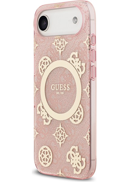 iPhone 17 Air Uyumlu Kılıf Guess Lisanslı M-Safeli Iml Peony ve 4g Desenli Klasik Logolu Kapak Pembe fiyatları