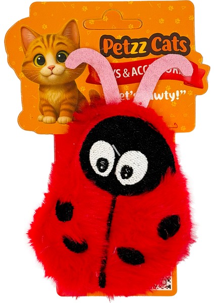 Petzzcats Ladybird Matatabi ve Çıngırak Sesli Peluş Kedi Oyuncağı Kırmızı 11X11 cm
