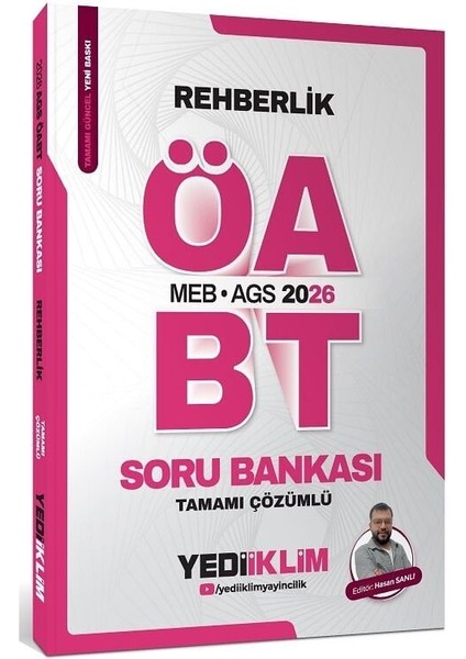 Yediiklim 2026 Öabt Meb-Ags Rehberlik Soru Bankası Çözümlü - Hasan Sanlı Yediiklim Yayınları