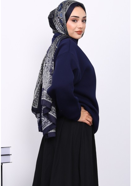 Lacivert Yaka Fermuarlı Üç İplik Şardonlu Sweat modelleri