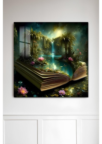 Fantasy Book Dream Temalı Temperli Cam Kare Tablo 33X33 cm Ebadında Uv BASKI-CTK067 fiyatları