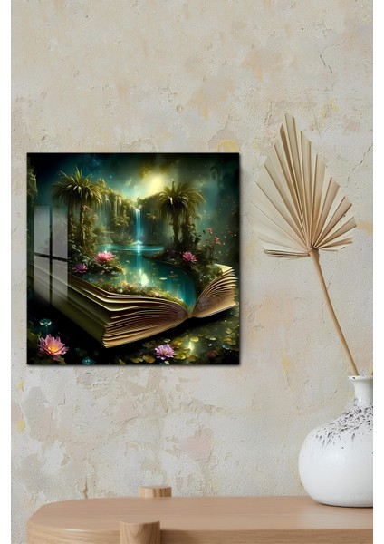 Fantasy Book Dream Temalı Temperli Cam Kare Tablo 33X33 cm Ebadında Uv BASKI-CTK067 modelleri