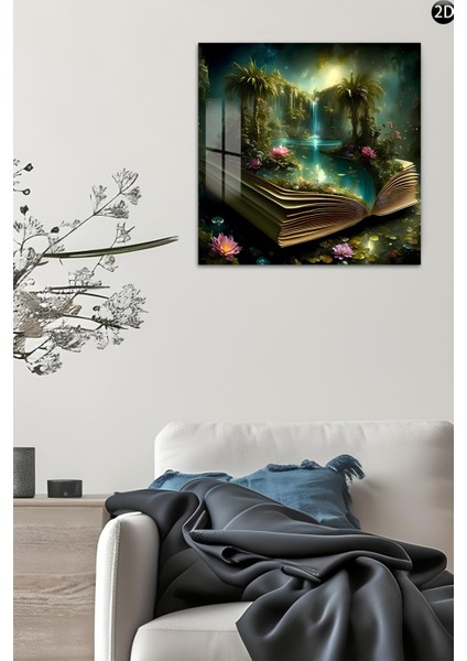 Fantasy Book Dream Temalı Temperli Cam Kare Tablo 33X33 cm Ebadında Uv BASKI-CTK067 indirimleri