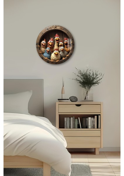 3D Görünümlü Temperli Cam Tablo – Sevimli Tavuklar Temalı Duvar Süsü Uv Baskı 33X33 cm CDS004 fırsatları