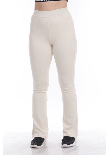 Kadın Beli Lastikli Toparlayıcı Ispanyol Paça Büyük Bedentayt