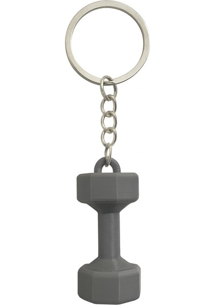 Gri Dambıl Anahtarlık – Sporcu ve Fitness Tutkunlarına Özel