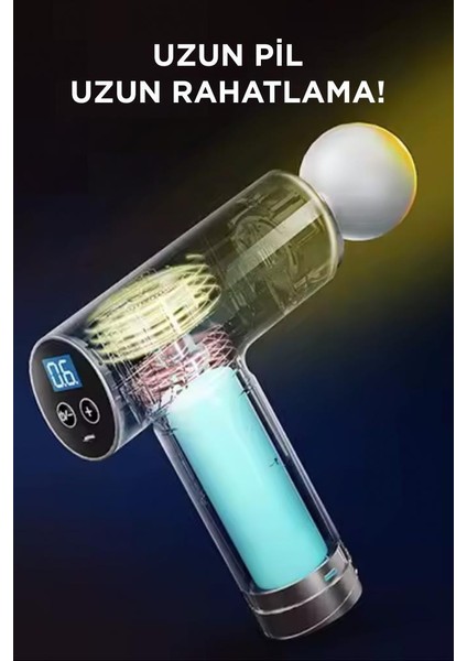 N2 Mavi Darbeli Titreşimli Masaj Tabancası 1800MAH Şarjlı 6 Başlıklı Egzersiz Aleti modelleri