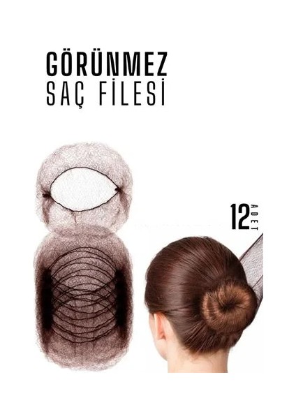 Kahve Saç Filesi Görünmez 12 Adet