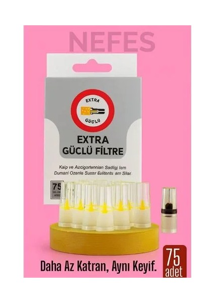75'li Filtreli Ağzılık Extra Güçlü Sigara Filtresi