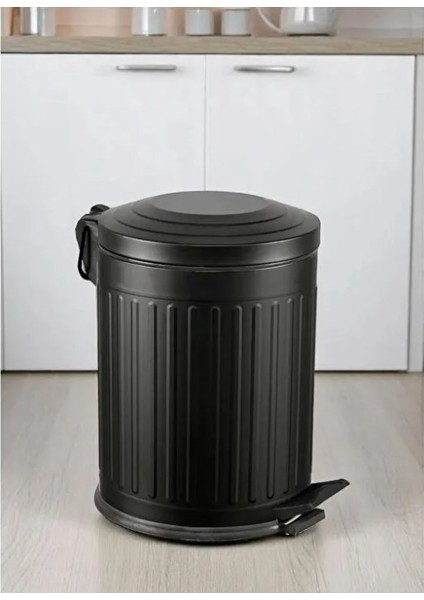Vintage 5 Lt Yavaş Kapanır Kapaklı Ofis Mutfak Banyo Balkon Çöp Kovası Siyah fiyatları