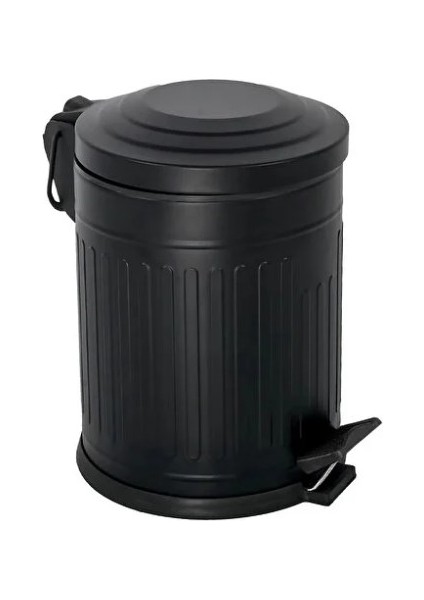 Vintage 5 Lt Yavaş Kapanır Kapaklı Ofis Mutfak Banyo Balkon Çöp Kovası Siyah modelleri