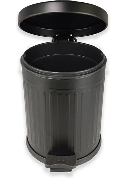Vintage 5 Lt Yavaş Kapanır Kapaklı Ofis Mutfak Banyo Balkon Çöp Kovası Siyah fırsatları