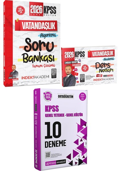 2026 Kpss Vatandaşlık Algoritma Soru Vatandaşlık Akademisi Ders Notu - 2026 Kpss Ortaöğretim Çözümlü 10 Deneme