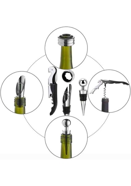Şarap Mantarı Açma Döküm Seti-Mantar Açacağı-Dökme Ağzı-Tıpa-Folyo Kesici modelleri