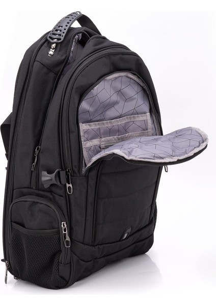 17 Inç Petli Laptop Bölmeli Astarlı USB Girişli Günlük Seyehat Çok Bölmeli Sırt Çantası