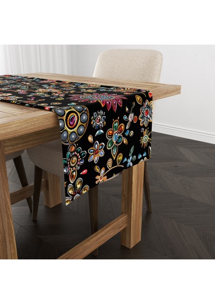 Dijital Baskılı Runner - Çiçek Desenli - 140X40 cm fırsatları