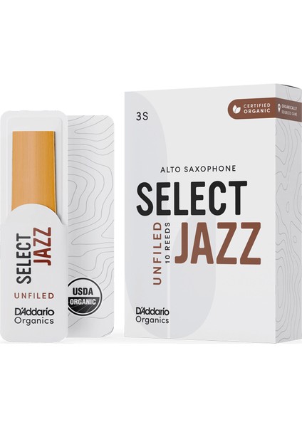 D'addario Woodwinds Organic Select Jazz Unfiled Alto Saksafon Kamışı No:3 Soft
