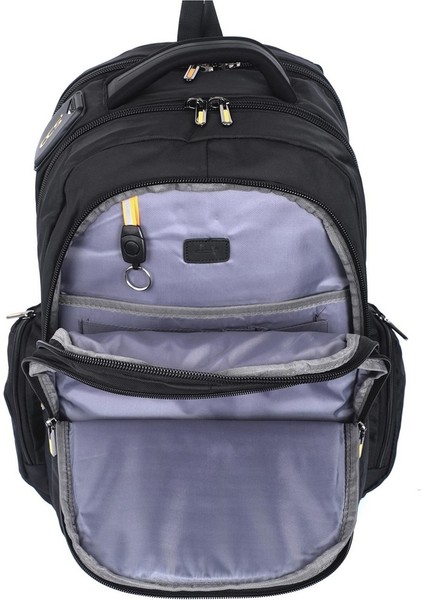 15.6 Inç Petli Laptop Bölmeli Astarlı USB Girişli Günlük Seyehat Çok Bölmeli Sırt Çantası