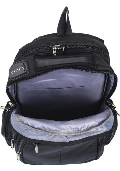 15.6 Inç Petli Laptop Bölmeli Astarlı USB Girişli Günlük Seyehat Çok Bölmeli Sırt Çantası