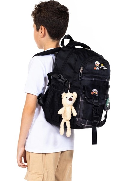 Ortopedik Lüks Kumaş Çok Gözlü Çocuk Ilkokul Sırt Çantası