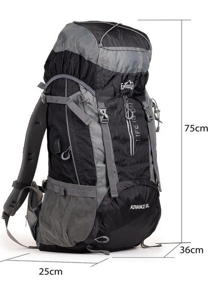 Mükemmel Denge, Maksimum Dayanıklılık: Profesyonel Dağcı Sırt Çantası 55 Litre Siyah indirimleri