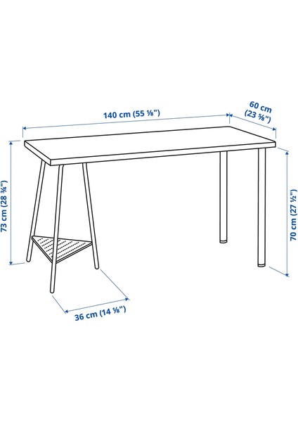Lagkapten / Tıllslag Çalışma Masası Beyaz 140 x 60 cm fiyatları
