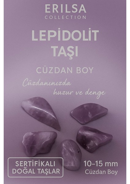 Sertifikalı Lepidolit Taşı Kütle 10-15 mm Cüzdan Boy – Huzur Denge ve Sakinlik Taşı