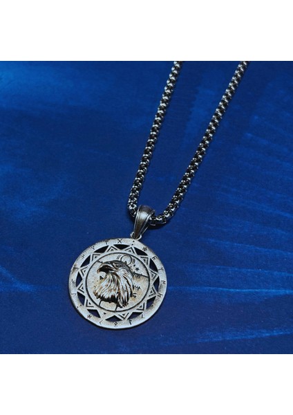 Kartal Figürlü El Işçiliği 925 Ayar Gümüş Erkek Kolye fiyatları