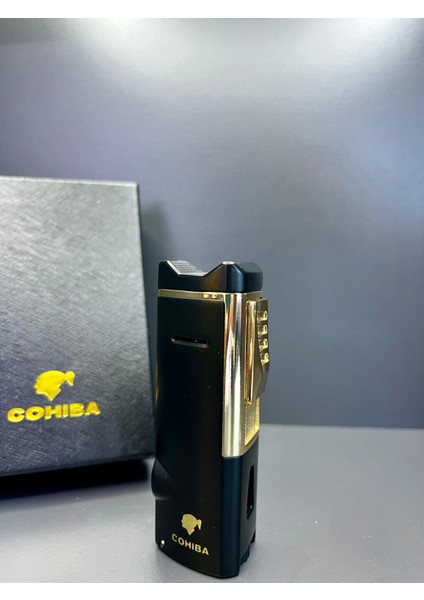 3 Torch Pürmüz Alevli Puro Sehpası ve Delicili Premium Çakmak