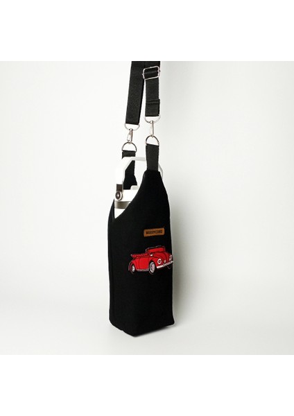 El Yapımı Kırmızı Vosvos Desenli U Model Matara Termos Kılıfı modelleri