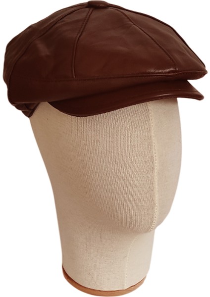 Hakiki Deri Klasik Erkek Kasket Şapka