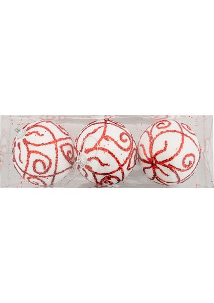 8 cm Yılbaşı Ağaç Süsleme Topu 3lü Pvc Kutulu fiyatları