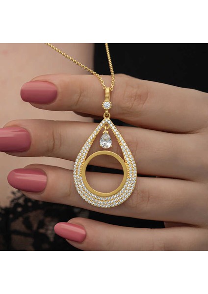 Gümüş Gold Kaplama Damla Çeyrek Takılabilen Kadın Kolye fiyatları