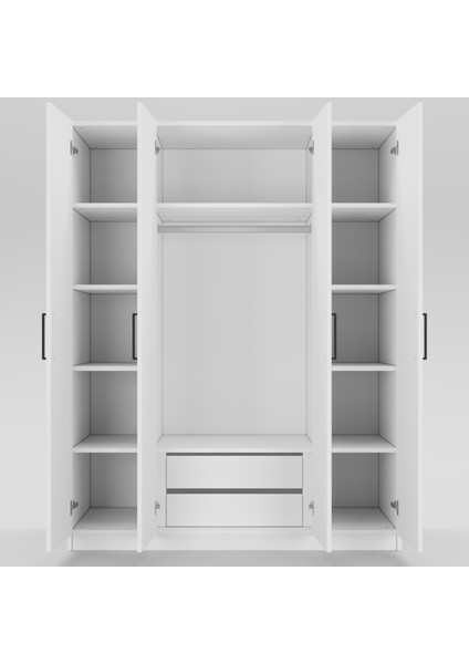 4 Kapaklı Elbise Dolabı 180X150X55CM 13102501 fiyatları