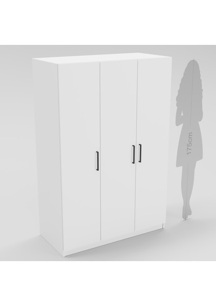 3 Kapaklı Elbise Dolabı 180X120X55CM 03102501 fırsatları