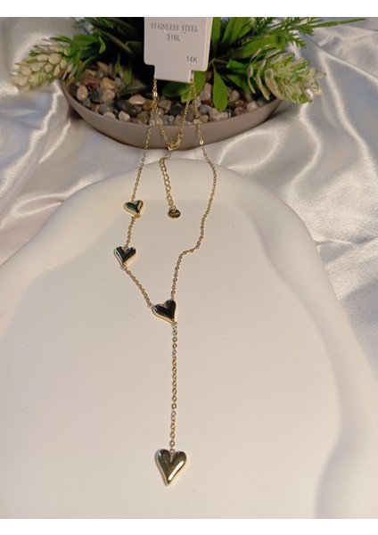 Kalp Detaylı Çelik Y Kolye fiyatları