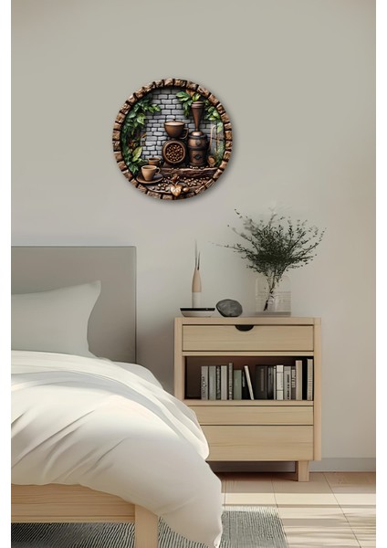 3D Görünümlü Temperli Cam Tablo – Rustik Kahve Köşesi Temalı Duvar Süsü Uv Baskı 33X33 CM-CDS060 fırsatları