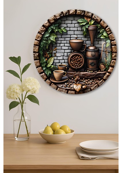 3D Görünümlü Temperli Cam Tablo – Rustik Kahve Köşesi Temalı Duvar Süsü Uv Baskı 33X33 CM-CDS060 indirimleri