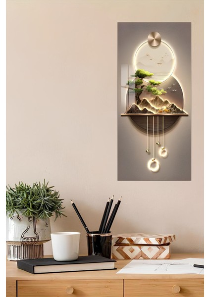 Doğa ve Işık Dengesi Temalı Temperli Cam Dik Tablo 30X60 cm Ebadında Uv Baskı - DCT031 fiyatları