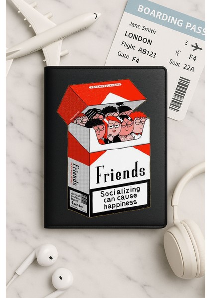 Tüm Ülke Pasaportları Için Siyah Vinleks Deri Pasaport Kılıfı Kabı Social