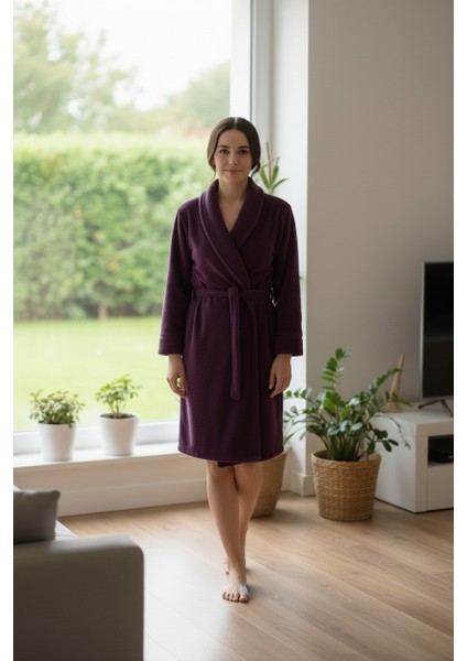Lumor Şal Yaka Wellsoft Peluş Yumuşak Sabahlık | Mor S/m fiyatları